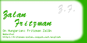 zalan fritzman business card